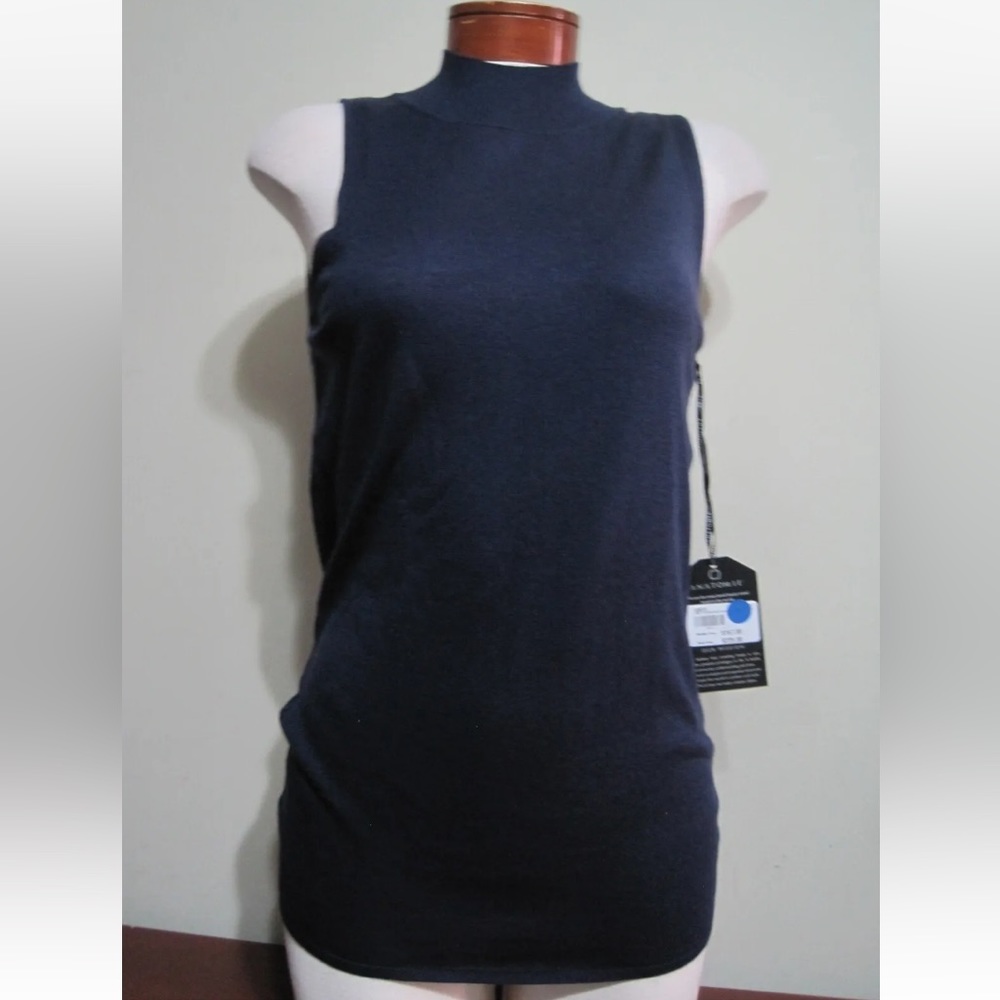 Anatomie Raleigh ladies navy blue xs medium or large cashmere sleeveless sweater